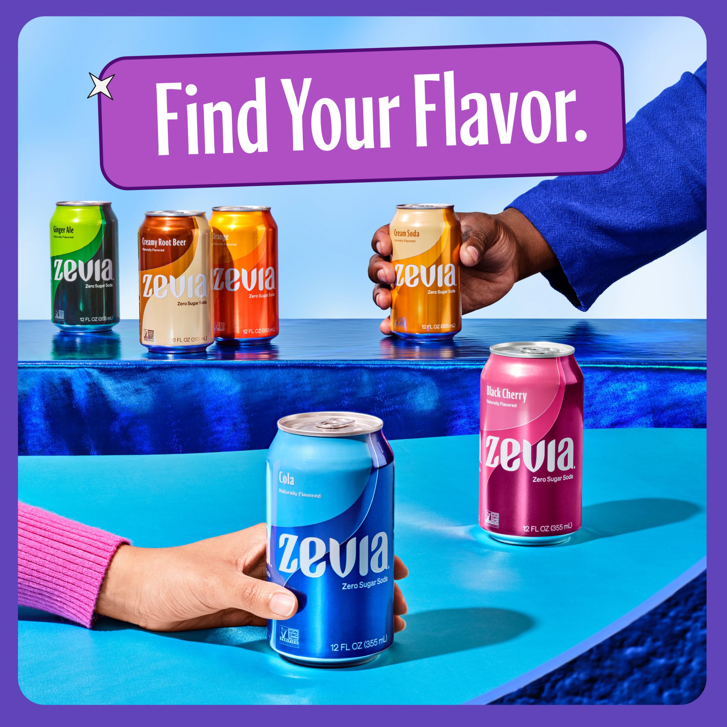 Zevia Grape Zero Calorie Soda - 6 Pack (12 Fl Oz Cans) | Naturally Sweetened, No Artificial Ingredients | Perfect for Parties, Healthy Refreshment & Keto Diet