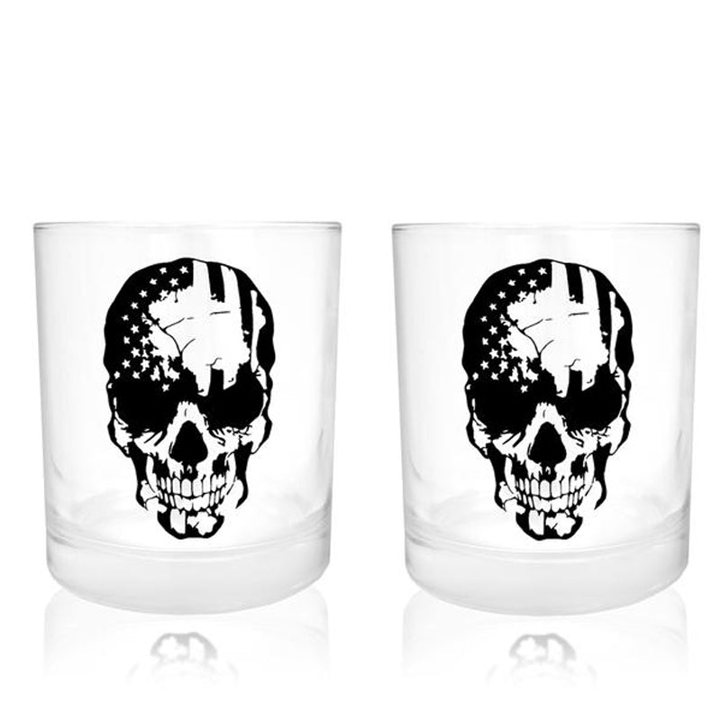 BarConic® Premium Skull Whiskey Glasses Set - 2 Pack, Unique Gothic Design for Bourbon, Scotch & Whiskey Lovers - Perfect for Halloween Parties, Home Bars & Gifts
