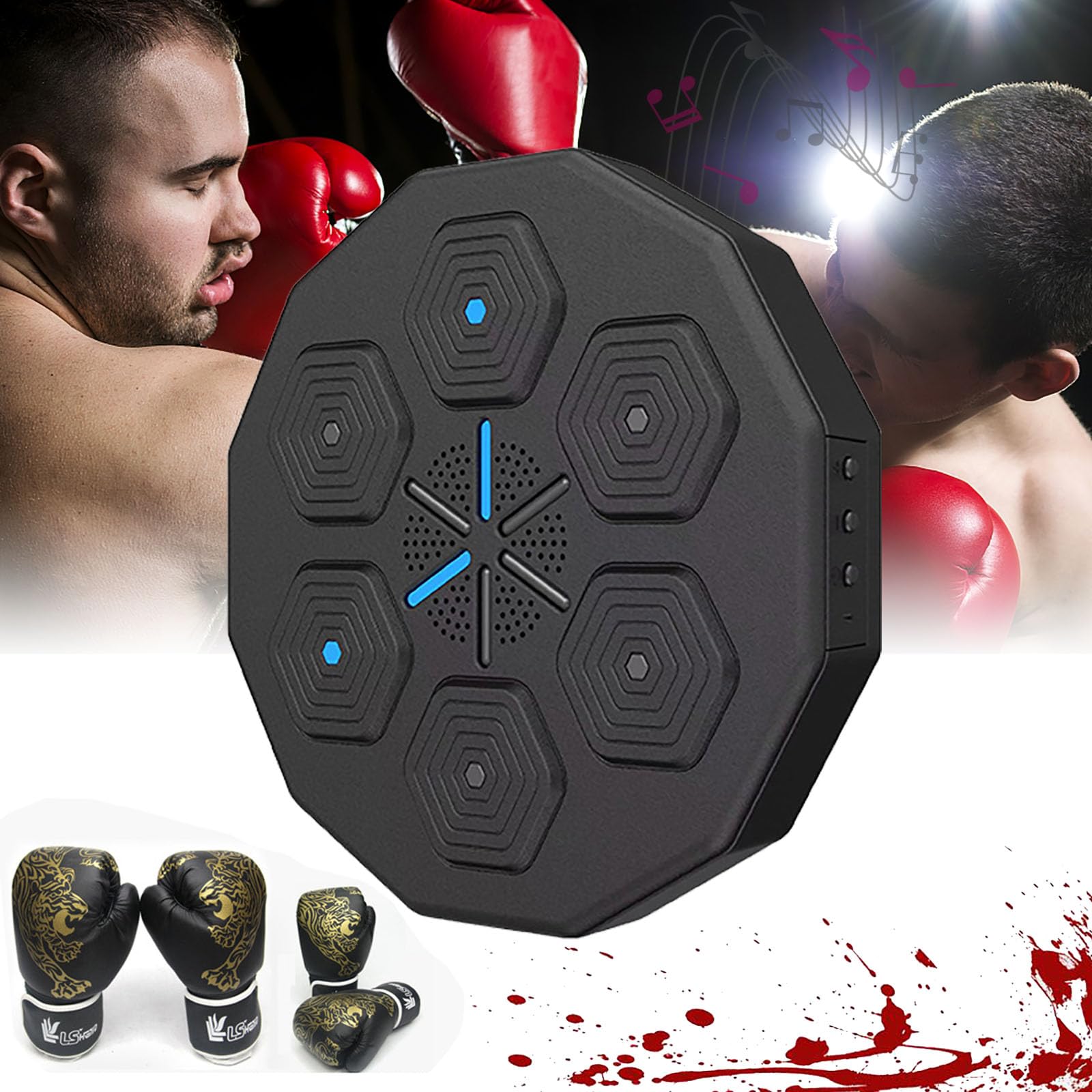 OCAZI Smart Electronic Boxing Wall Target - Digital Training Punching Bag for Kids & Adults - Interactive Boxing Machine with Gloves - Perfect for Home Gym, Boxing Practice & Fitness Training