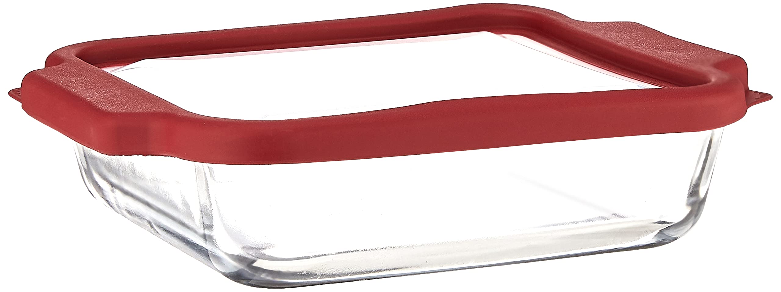 Anchor Hocking 8-Inch Square Glass Baking Dish with TrueFit Cherry Lid - Oven Safe Glass Cake Pan for Baking, Casseroles & Desserts | Perfect for Brownies, Lasagna & Holiday Treats