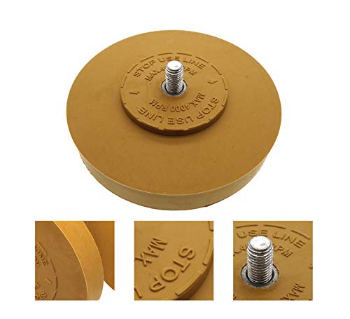 4-Inch Rubber Eraser Wheel with Adapter - Pinstripe & Adhesive Remover for Vinyl Decals, Graphics, and Sticker Removal - Perfect for Auto Detailing, Sign Making, and DIY Projects
