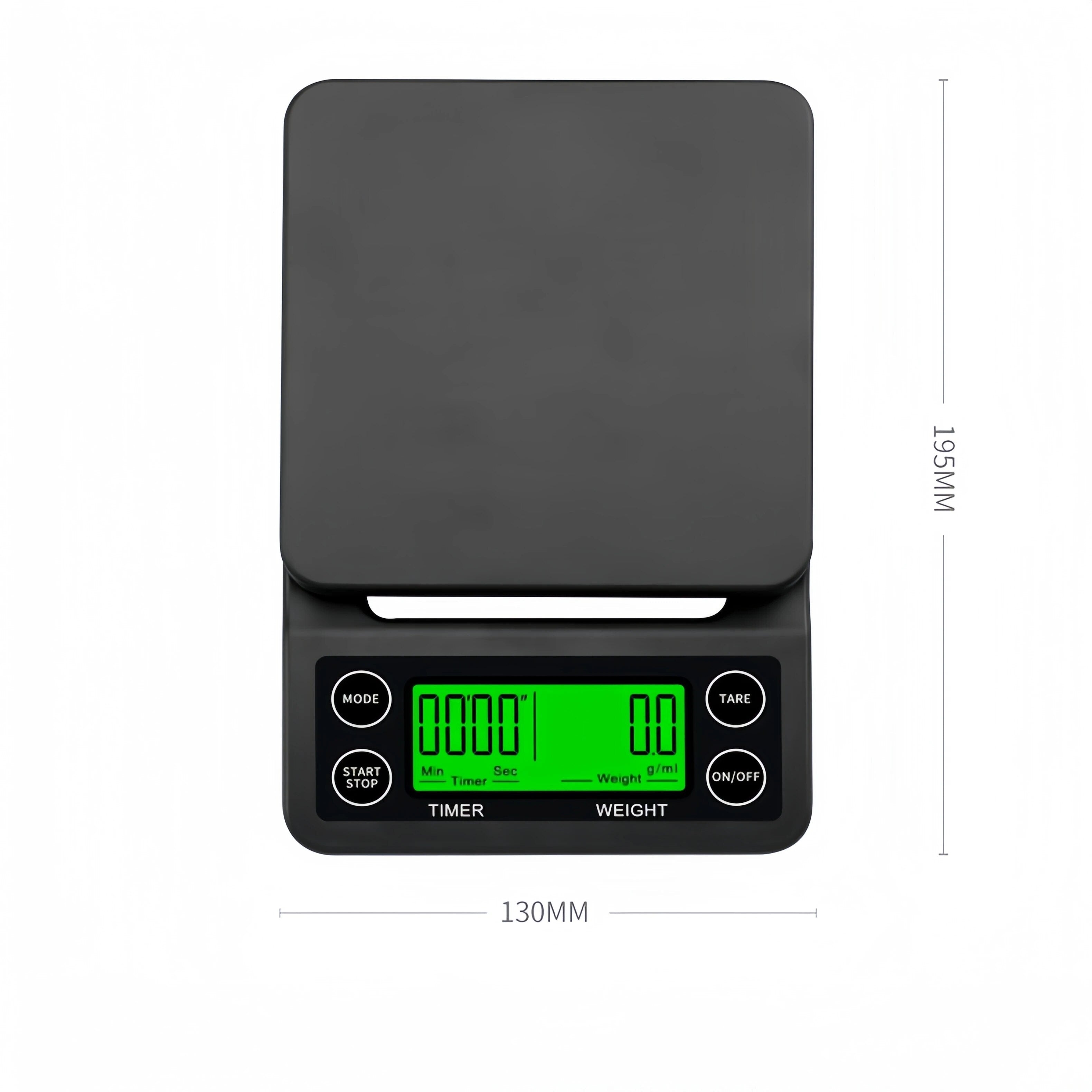 ANYCO Anygleam Digital Kitchen Timer & Coffee Scale - 5kg Capacity, Dark Grey - Perfect for Baking, Cooking, and Brewing Coffee