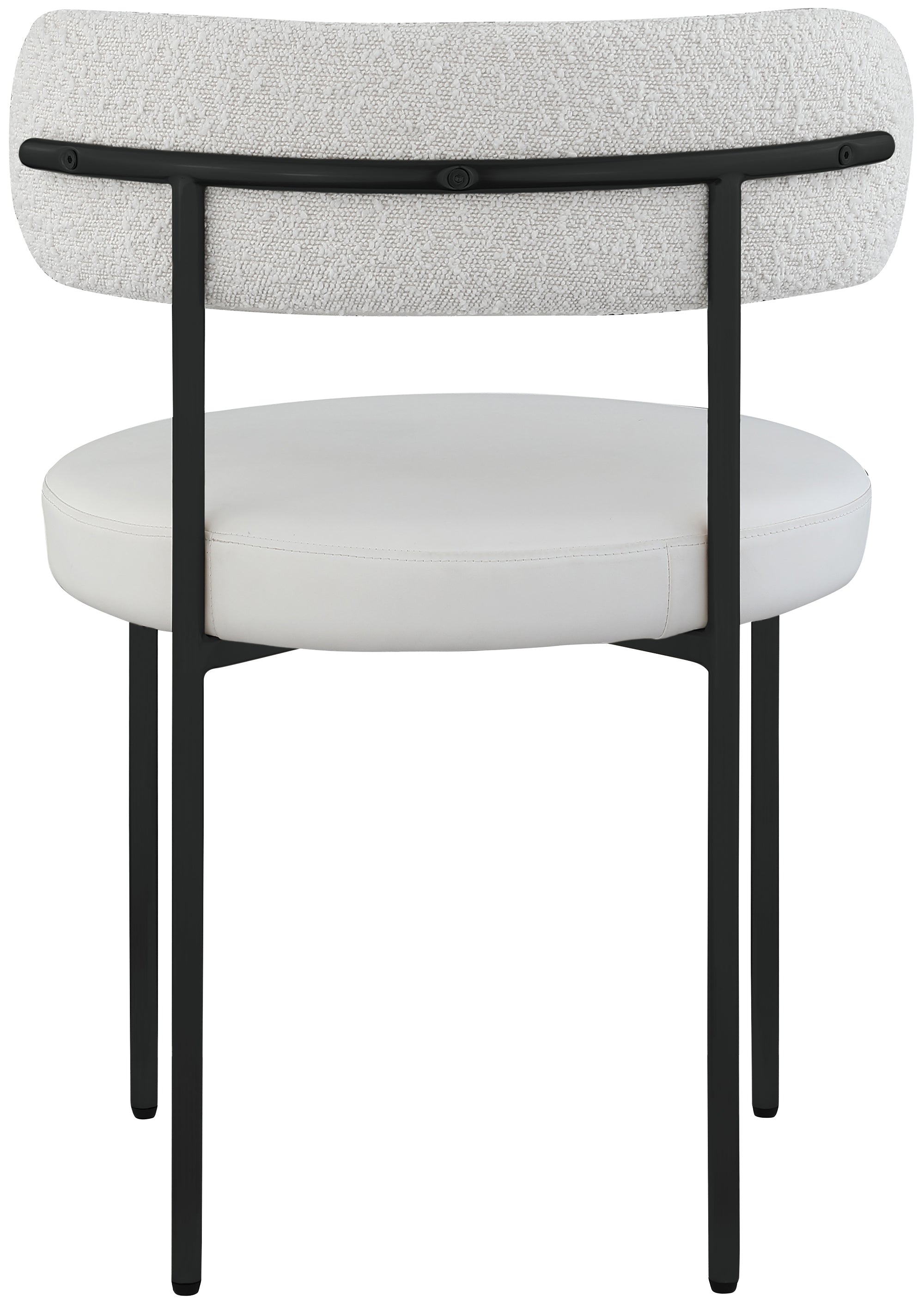 Vegan Leather & Boucle Fabric Dining Chair - Modern Comfort for Home, Office & Restaurant Use