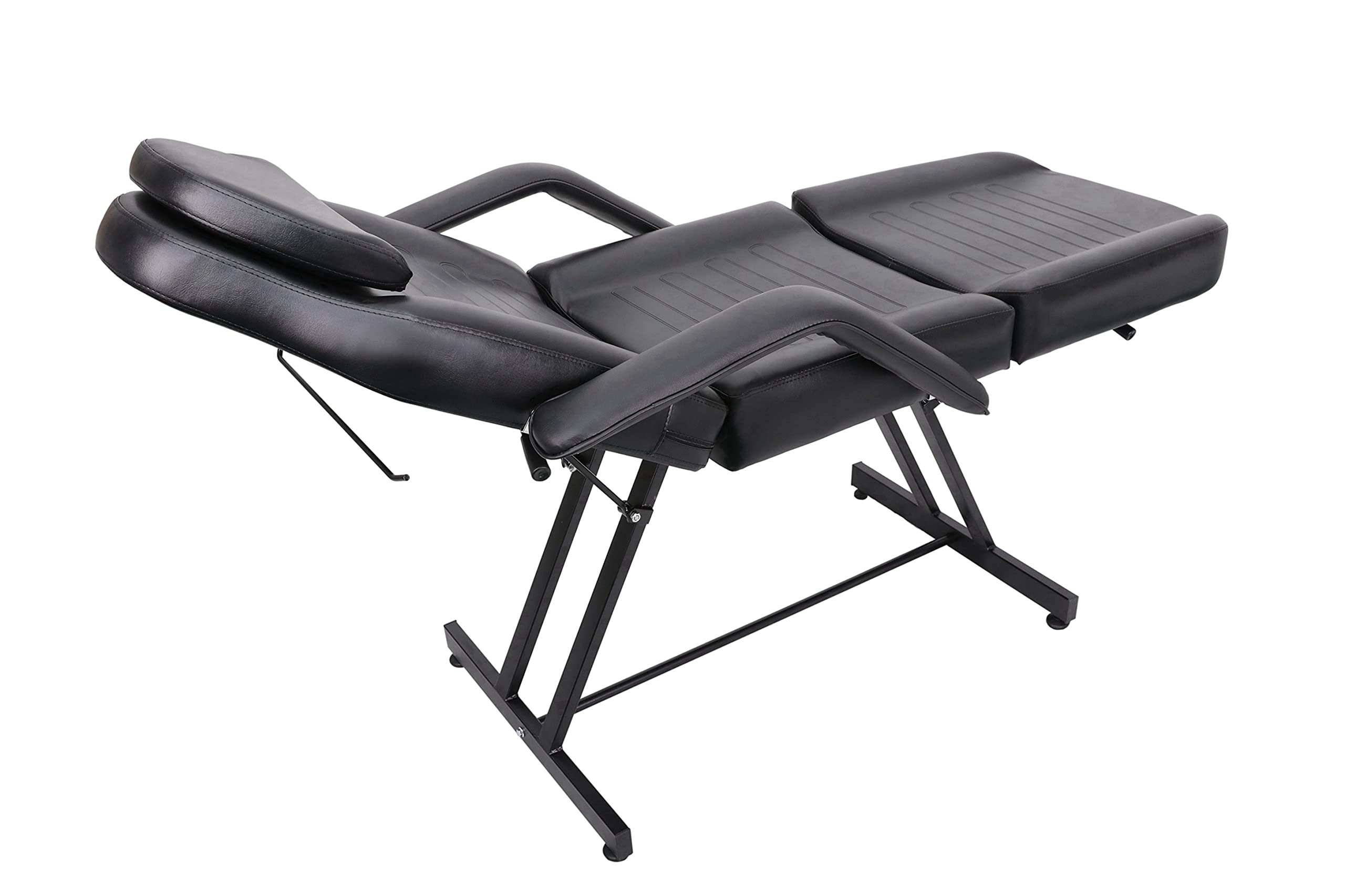 Professional Multi-Purpose Spa Facial Bed - Adjustable Tattoo & Beauty Salon Bed with Stool, Black - Perfect for Massage, Facial Treatments & Tattoo Services