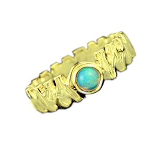 Ethiopian Opal Ring - 14K Gold Plated Welo Opal Jewelry, Dainty Birthstone Ring for Women | Perfect for Weddings, Anniversaries & Special Occasions