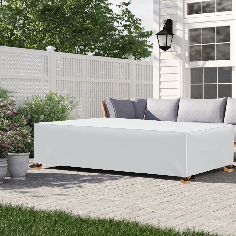 Waterproof 600D Oxford Fabric Patio Furniture Covers - Outdoor Table & Couch Cover for Deck, Lawn, Backyard (50.4