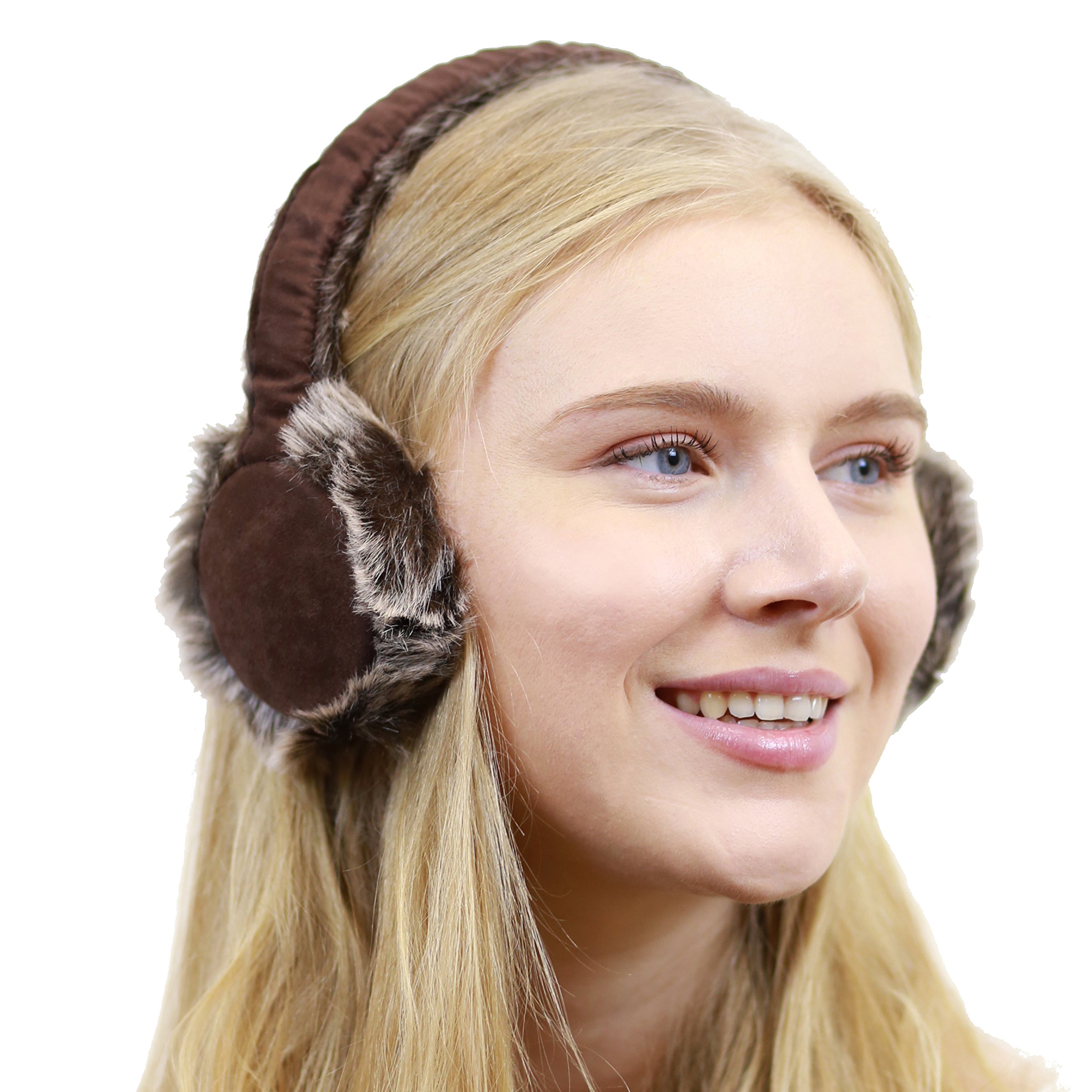 Warm Faux Fur Ear Muffs for Women & Girls - Adjustable Winter Headband for Cold Weather - Perfect for Skiing, Snowboarding & Outdoor Activities