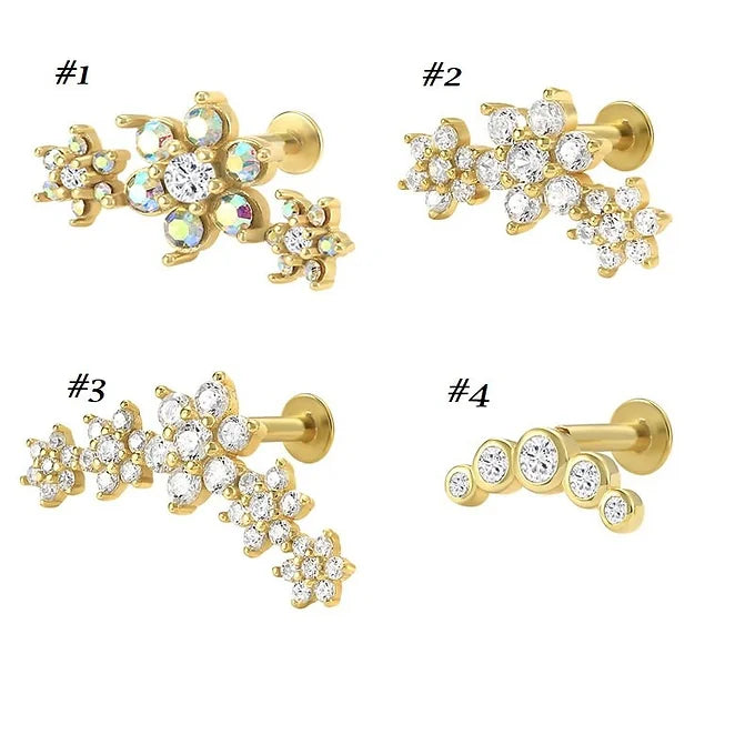 Flower Cartilage Earrings, Conch Studs, Helix Studs, Sleeper Earrings | HC033 - Dainty Floral Ear Jewelry for Cartilage, Helix & Conch Piercings | Perfect for Everyday Wear & Special Occasions