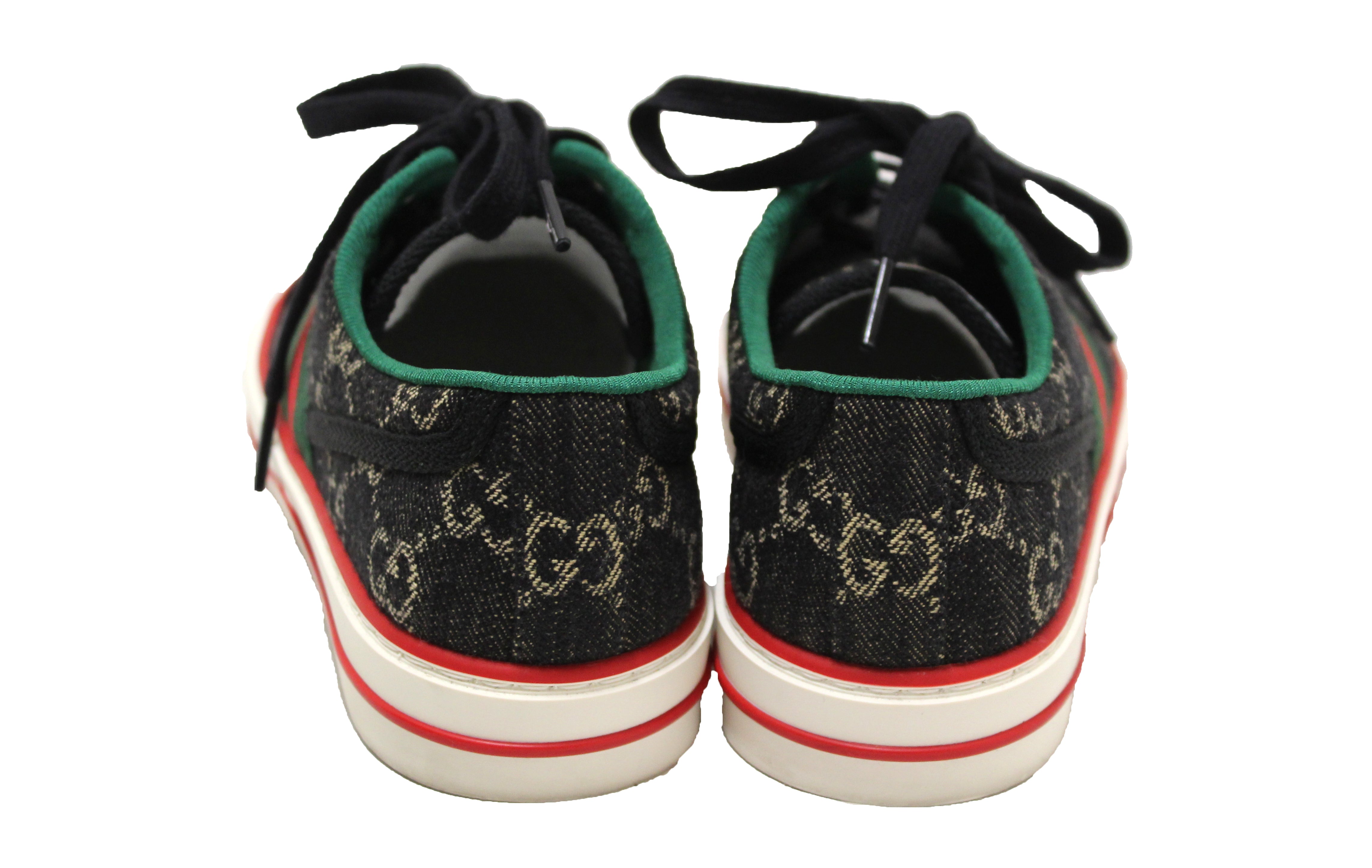 Authentic Gucci GG Denim Jacquard Tennis 1977 Sneakers for Women - Size 7 | Retro Fashion Sneakers for Casual Wear & Street Style Outfits