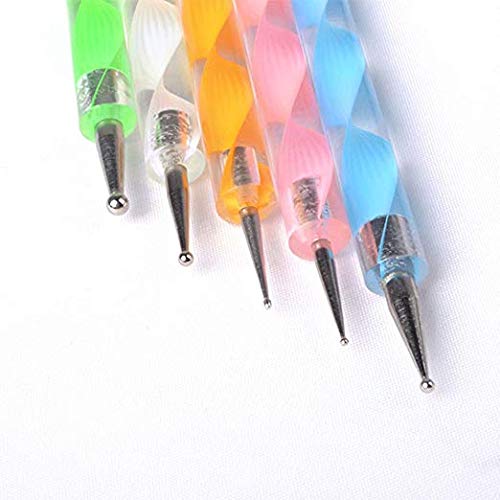 FAMEZA 20PCS Professional Nail Art Dotting Tools Set - Dotting Painting Drawing Brush Pens for Nail Polish Design - Perfect for DIY Manicure, Salon & Home Nail Art