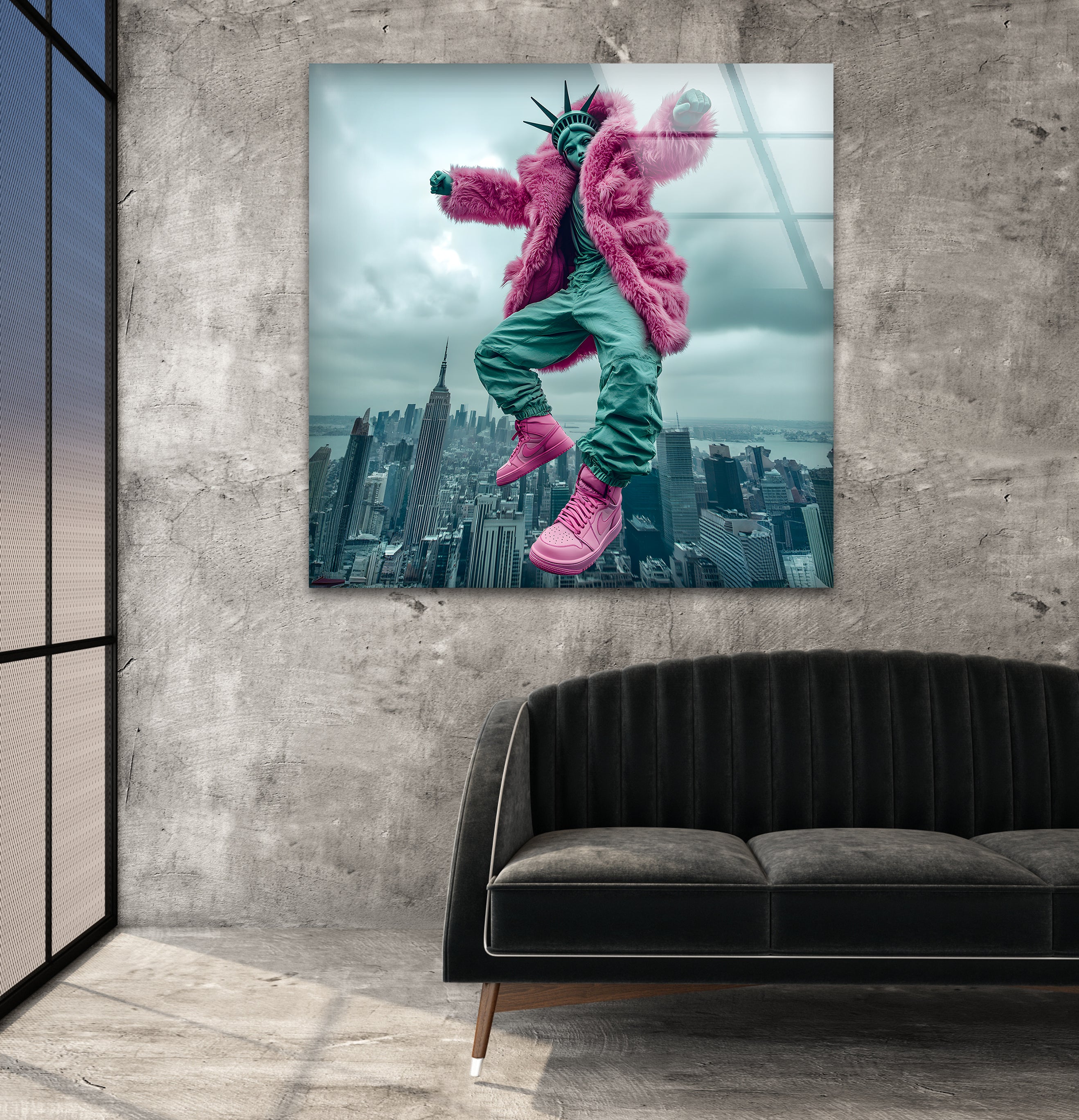 Modern Glass Wall Art - Handcrafted Abstract Design for Home & Office Decor | Perfect for Living Room, Bedroom, or Workspace