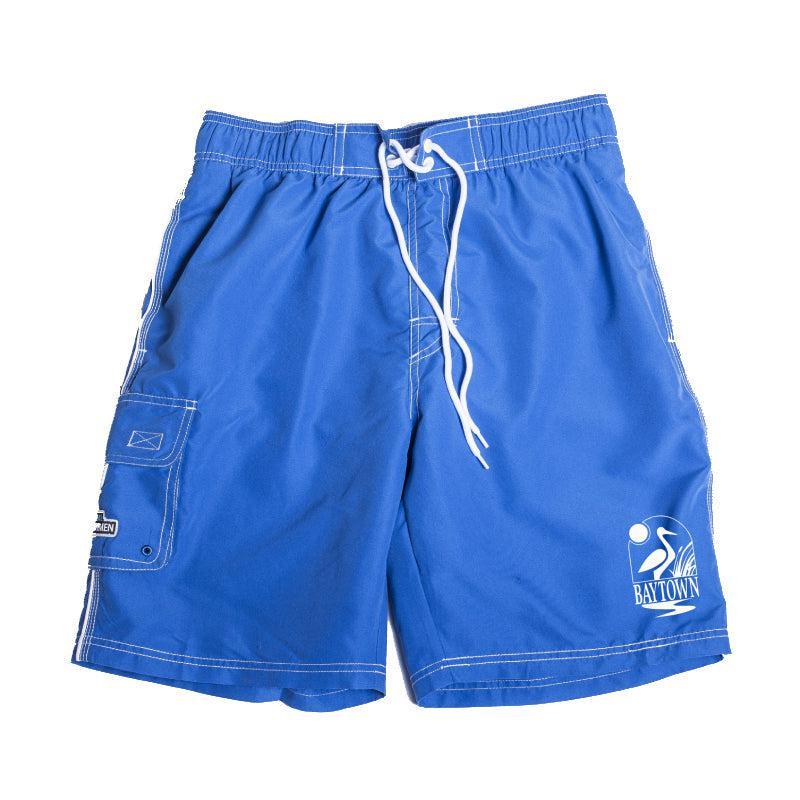 Baytown Men's Pro Stretch Boardshort with Logo - Quick-Dry Swim Trunks for Beach, Pool & Surfing | Comfortable Athletic Swimwear for Men