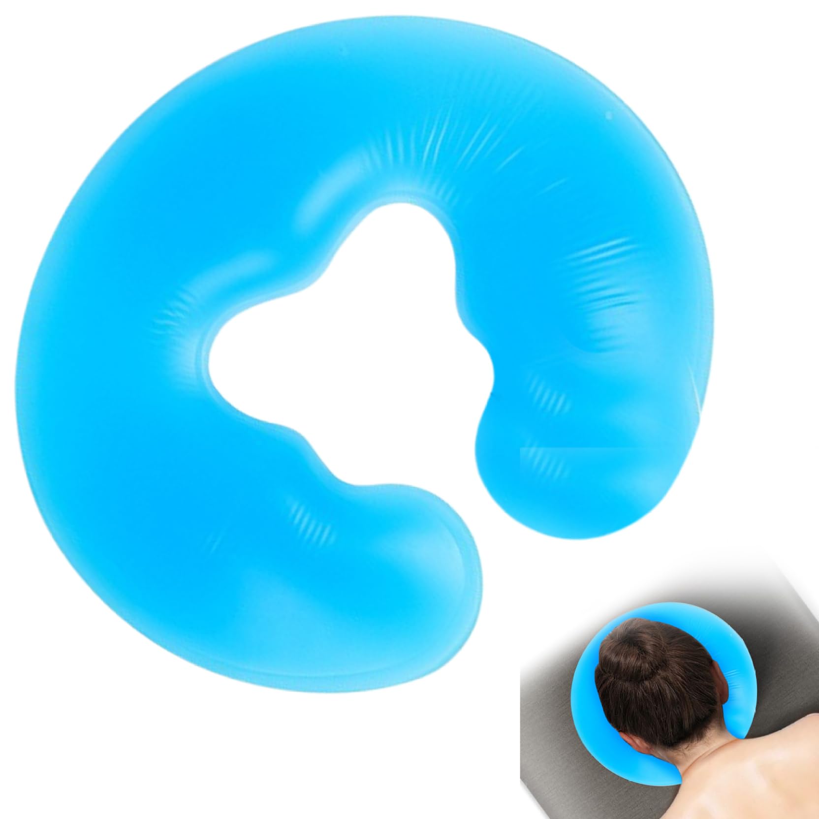 **U-Shaped Massage Pillow with Soft Silicone & Non-Slip Base - Comfortable Face Down Pillow for Massage Chairs & SPA Beds - Perfect for Relaxation, Facials, and Pain Relief**
