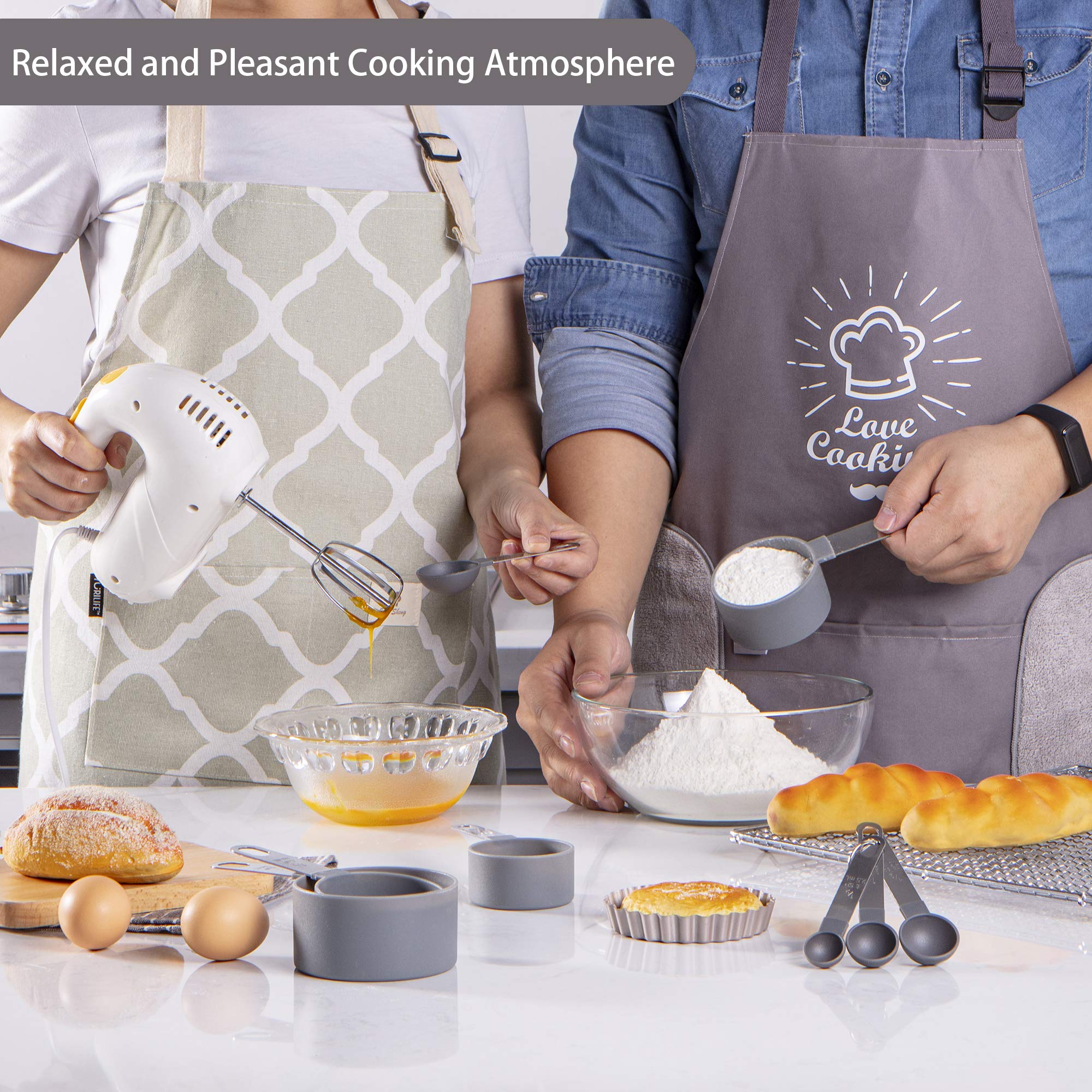 Premium 10-Piece Stainless Steel Measuring Cups and Spoons Set - Stackable Kitchen Gadgets for Dry & Liquid Ingredients (Gray) - Perfect for Baking, Cooking & Meal Prep