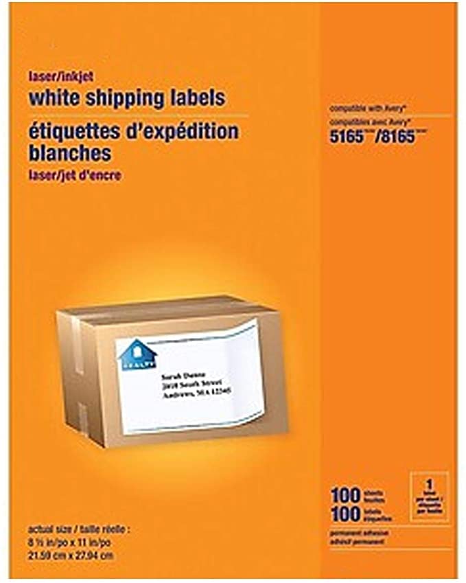 MyOfficeInnovations 518346 Laser/Inkjet Shipping Labels, 8.5