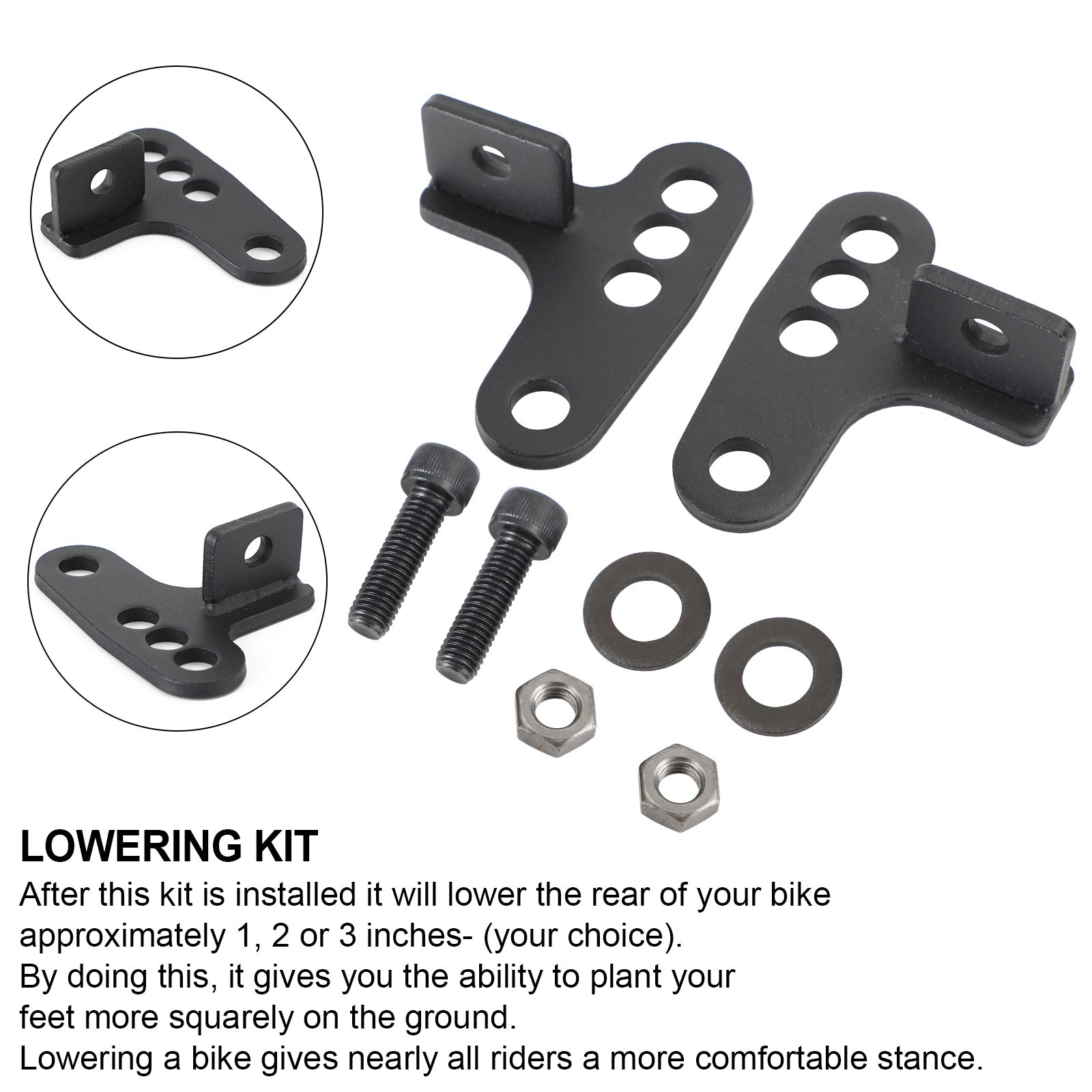 1-3 Inch Adjustable Rear Lowering Links Drop Kit for Harley Sportster XL883 & XL1200 (1988-1999) - Motorcycle Suspension Upgrade for Improved Handling & Custom Look - Perfect for Urban Riding, Low Profile Stance & Performance Enhancement