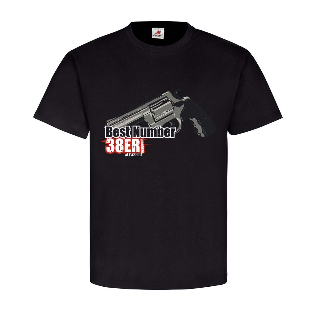 ALFASHIRT Premium Number 38 Gun Pride Weapon Pistol T-Shirt - Perfect for Shooting Range, Gun Enthusiasts & Second Amendment Supporters