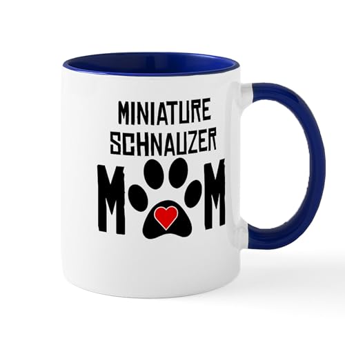 White/Navy Inside - Miniature Schnauzer Mom Mugs