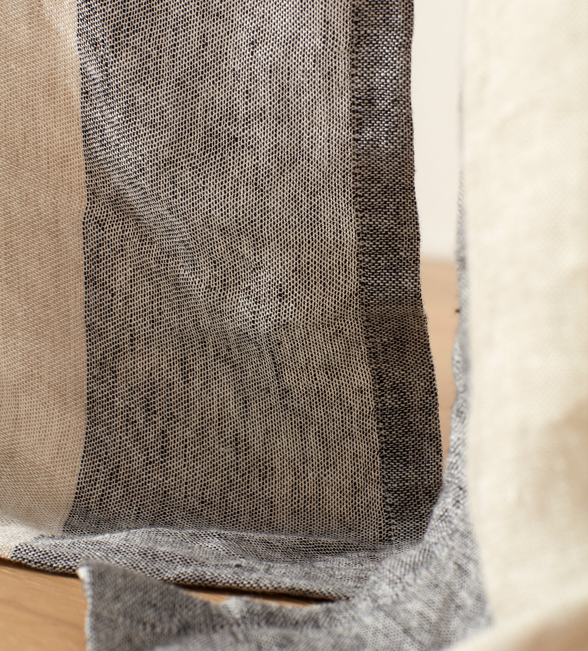 100% Natural Linen Loop Top Curtains - Set of 2 Panels for Living Room, Bedroom & Kitchen - Breathable & Light Filtering Window Treatments