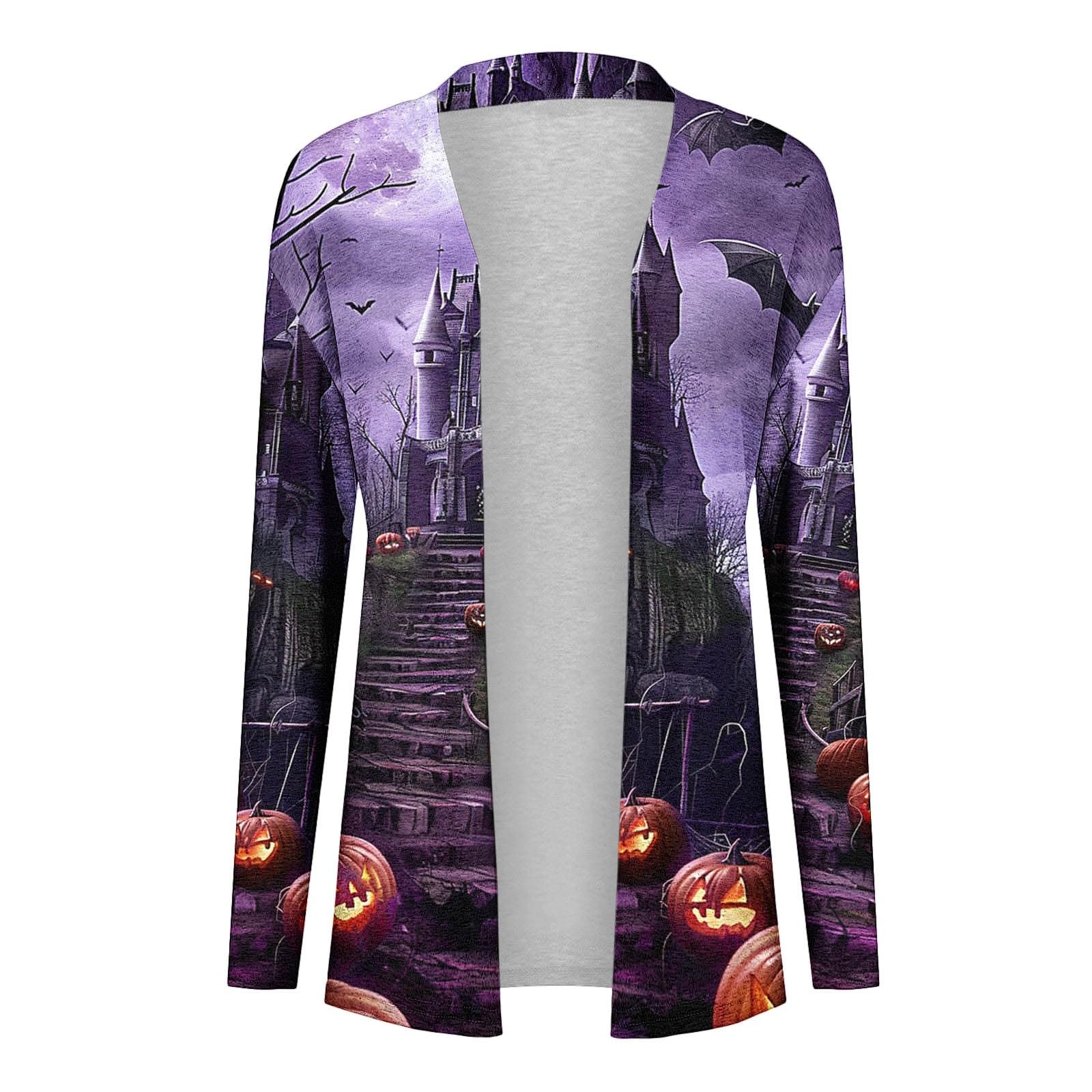 Vintage Halloween Cardigans for Women - Cozy Long Sleeve Knit Sweater Jacket | Fall Fashion, Casual Outfits & Dressy Occasions | Perfect for Pumpkin Patch Visits, Halloween Parties and Autumn Layering