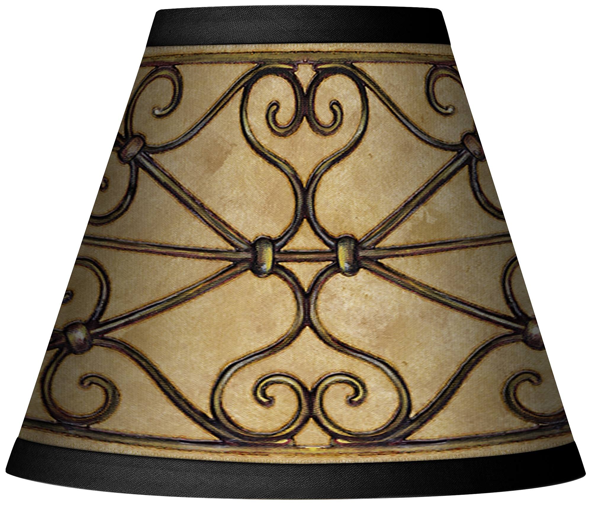 Set of 4 Brown Gold Trellis Hearts Giclee Empire Print Lamp Shades - 3