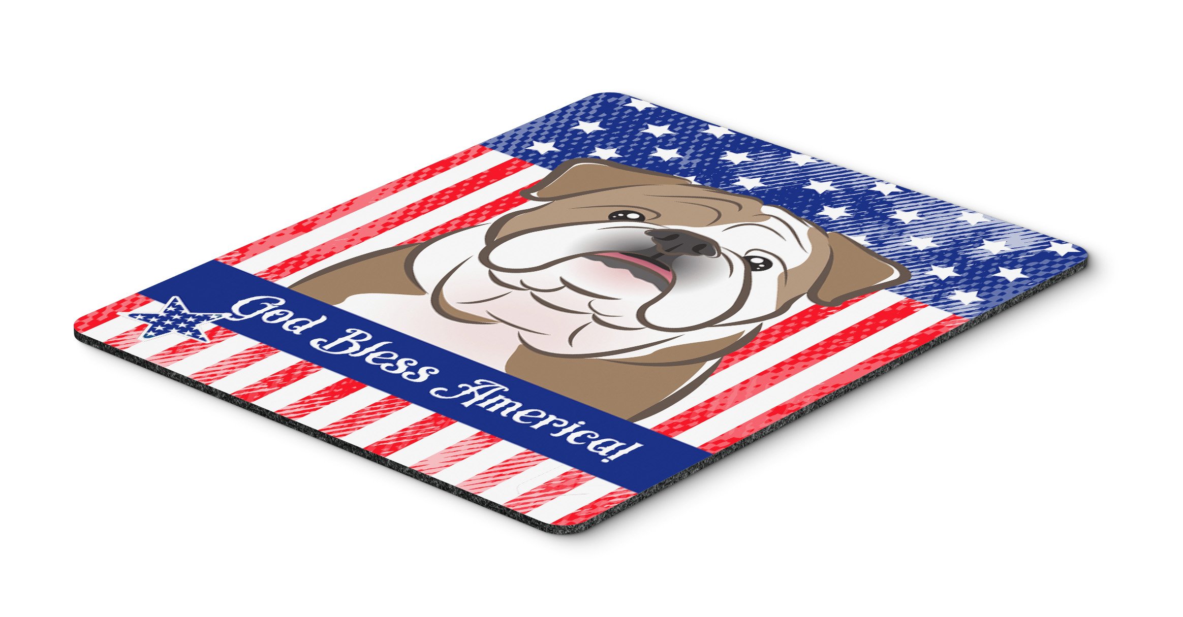 American Flag & English Bulldog Mouse Pad - Large Washable Non-Slip Desk Mat for Office, Gaming & Laptop Use | Home Decor & Patriotic Computer Accessory | Caroline's Treasures BB2149MP
