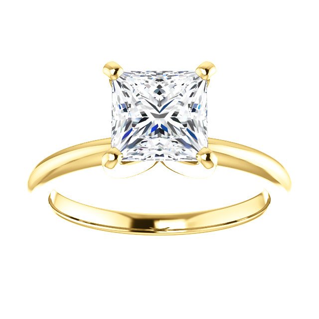 14K Gold 1.5 Carat Princess Cut Diamond Solitaire Engagement Ring - Perfect for Proposals, Weddings & Anniversary Gifts