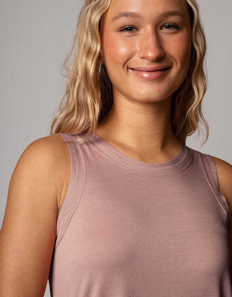 Sunday Tank Top in Pale Mauve - Soft & Comfortable Women's Casual Wear for Summer Outings & Beach Vacations