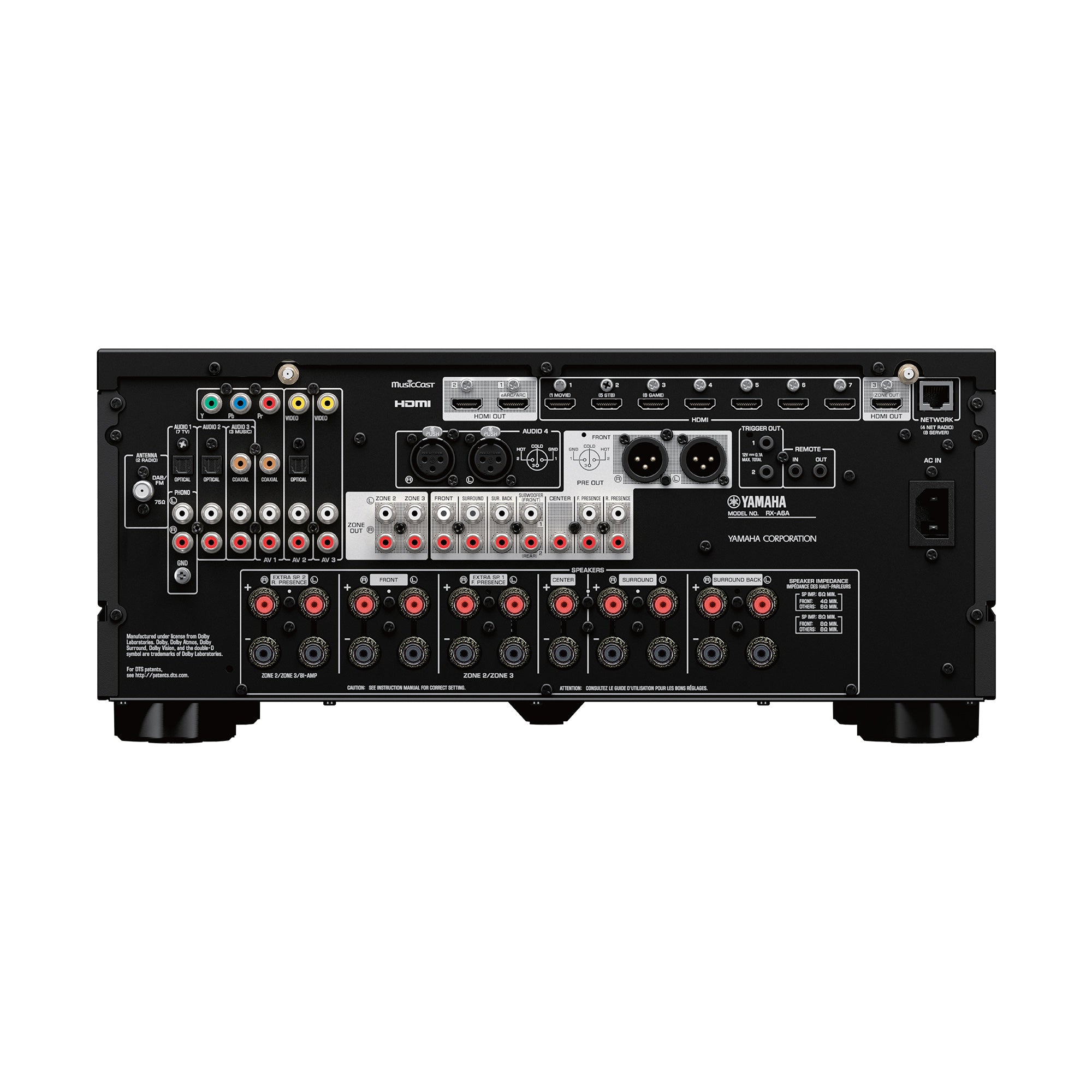 Yamaha AVENTAGE RX-A6A 9.2 Channel 8K AV Receiver with Dolby Atmos - Premium Home Theater Sound System for Movies, Music & Gaming