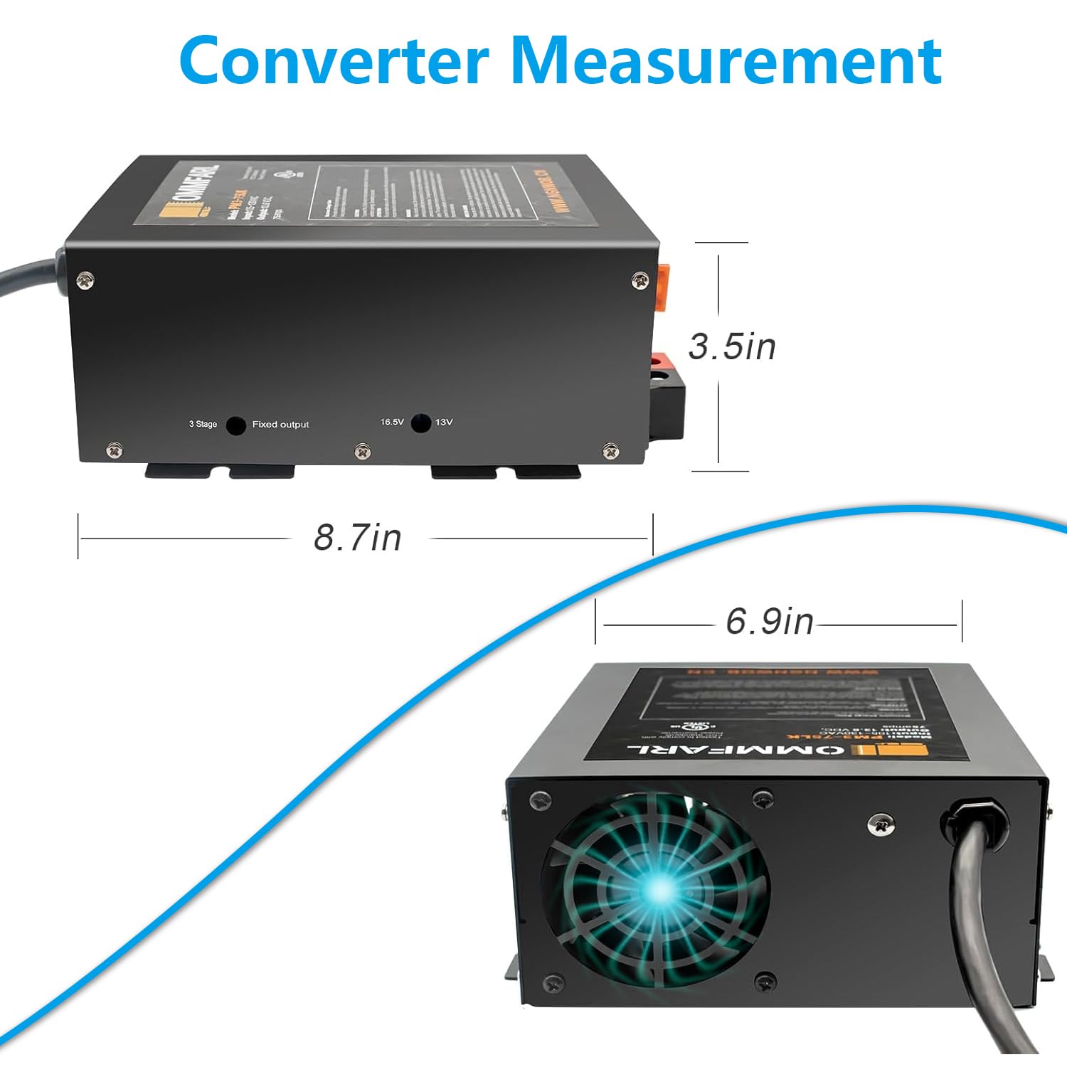 RV Power Converter with Built-in 4-Stage Smart Battery Charger - 100 Amp RV Battery Power Supply for Camping & Travel | Multiple Capacity Options | Charge & Maintain RV Batteries Efficiently