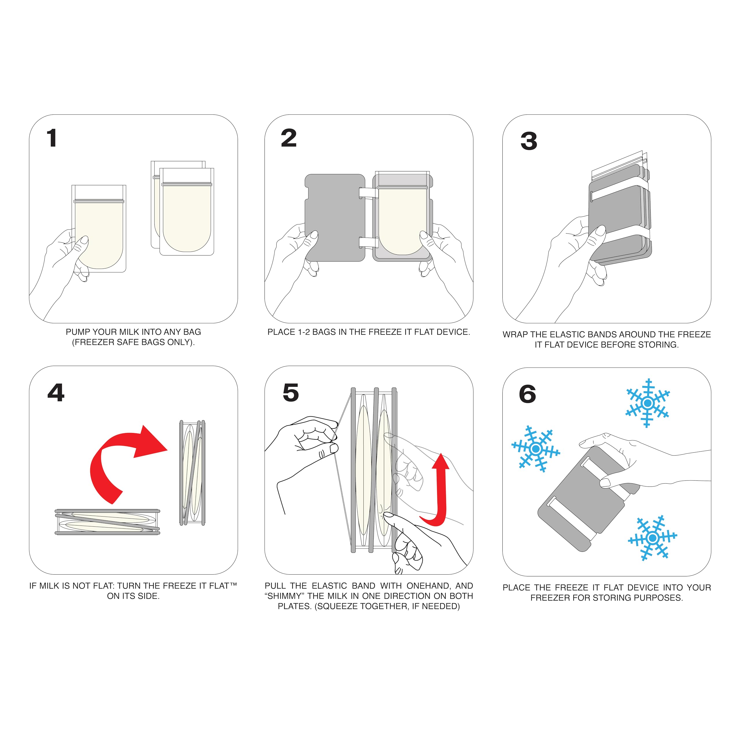 Freeze It Flat Breast Milk Storage Bags - Space-Saving Freezer Organizer for Breastmilk Storage | Made in USA | Essential Breast Pump Accessories for Nursing Moms | Perfect for Home, Travel & Daycare Use