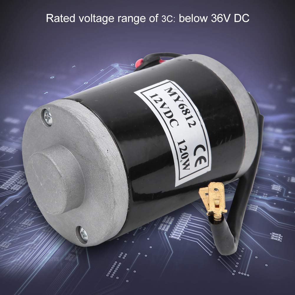 Alomejor 12V 120W High Speed Brushed DC Motor - Powerful Electric Replacement Motor for DIY Projects, RC Cars, Robotics & Industrial Applications