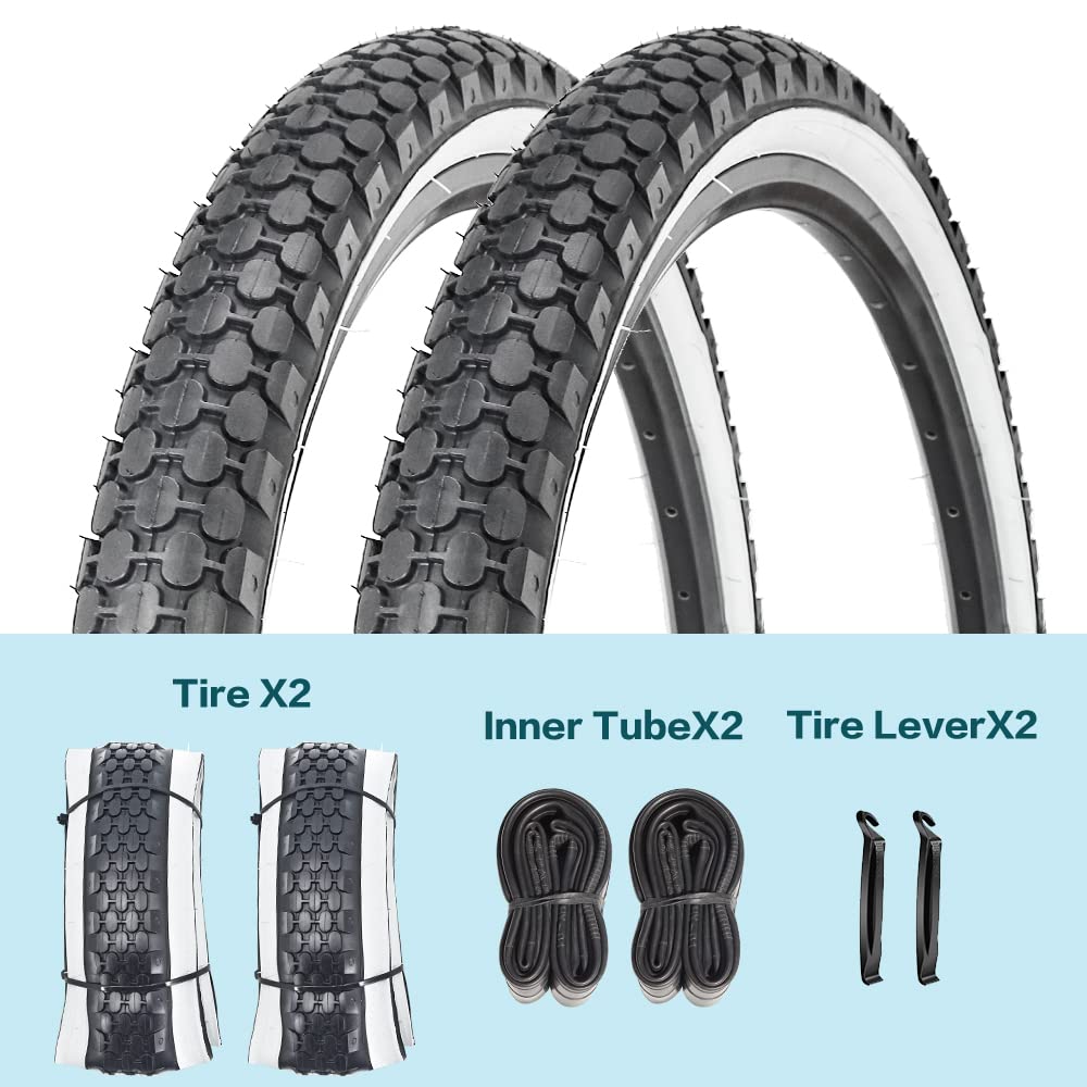 24 x 2.125 Inch Folding Bicycle Tire - Replacement Bike Tires for Beach Cruiser, Mountain & Commuter Bikes | Durable, Puncture-Resistant for Smooth Rides on Sand, Pavement & Trails
