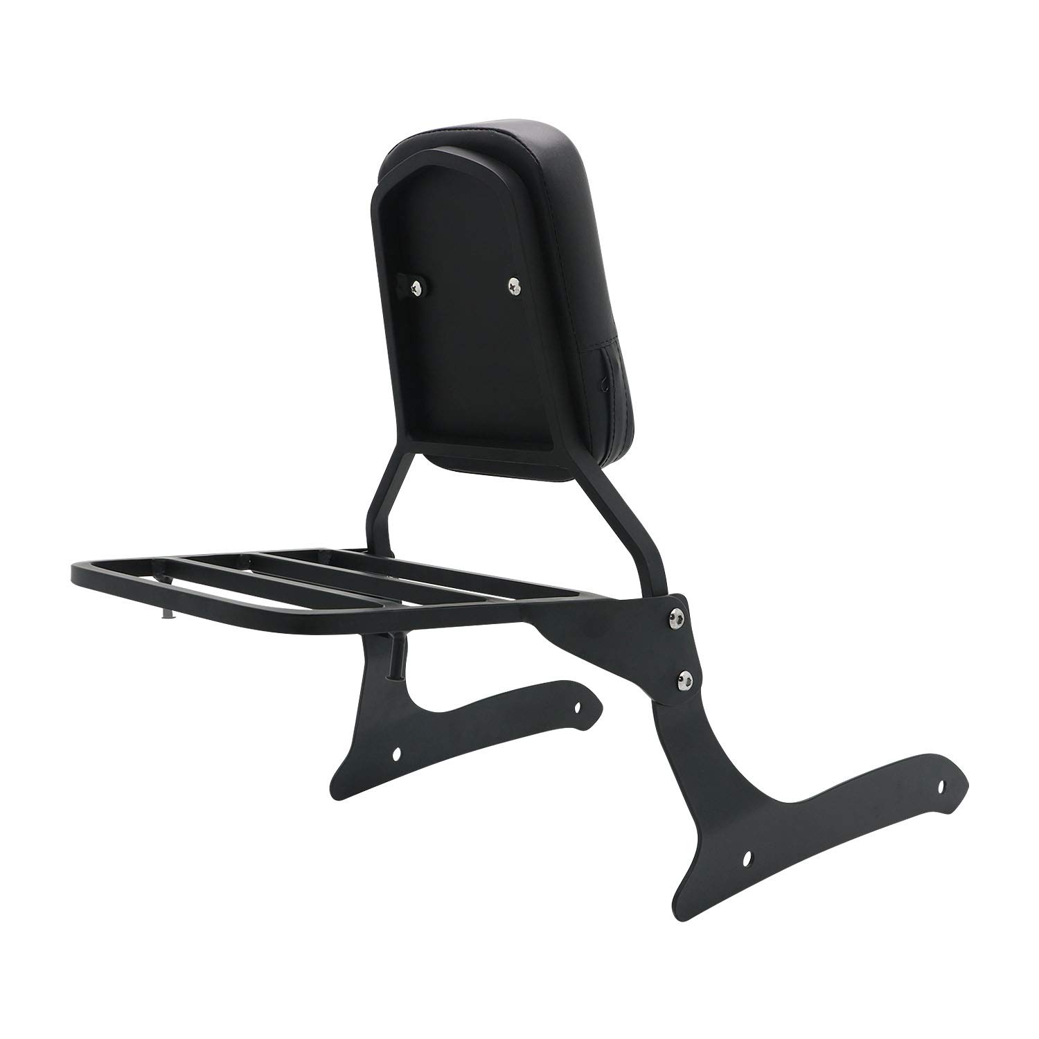 Yamaha XVS1300 XVS1300A Midnight V-Star 2007-2015 Passenger Backrest Sissy Bar & Luggage Rack - Black | Heavy Duty Motorcycle Accessory for Comfort & Storage | Perfect for Long Rides & Touring