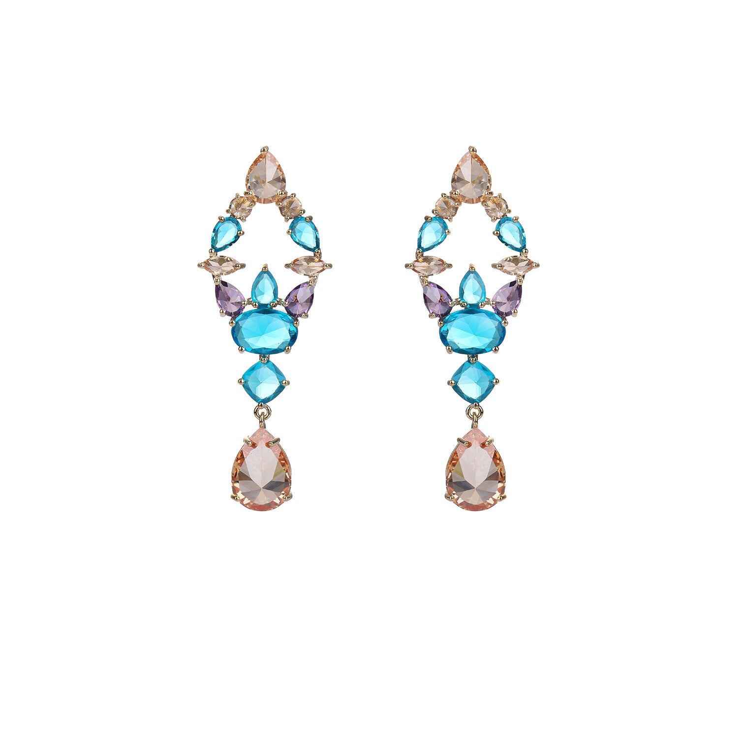 Elegant Cubic Zirconia Wedding Earrings for Bride - Sparkling Crystal Stud Earrings for Women & Girls - Perfect Bridal Shower Gift (CE11053) - Ideal for Weddings, Anniversaries & Special Occasions