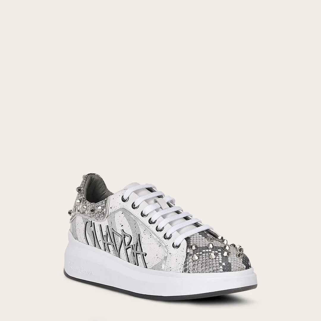Natural Python Sneakers for Women - Stylish & Comfortable Casual Shoes for Everyday Wear, Work & Outdoor Activities
