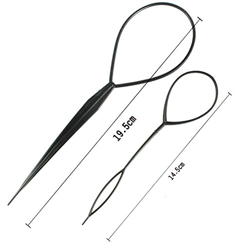 Magic Hair Braid Ponytail Maker Clip - DIY Hair Styling Tool for Quick & Easy Ponytails (2-Pack, Black) | Perfect for Parties, Weddings & Everyday Hairstyles