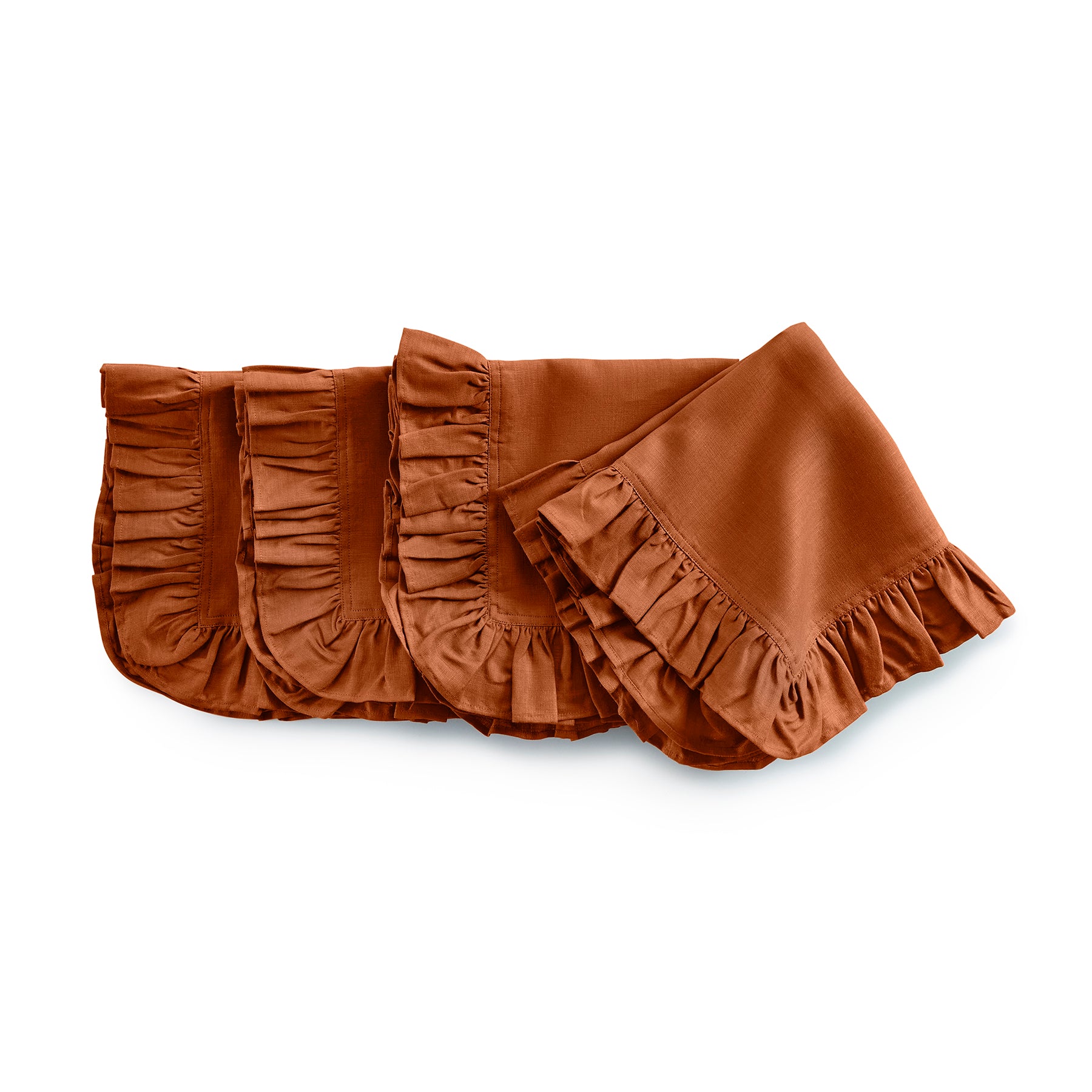 Gabrielle Ruffle Napkins Set of 4 - Elegant Cotton Dinner Napkins for Formal Dining, Wedding, and Special Occasions