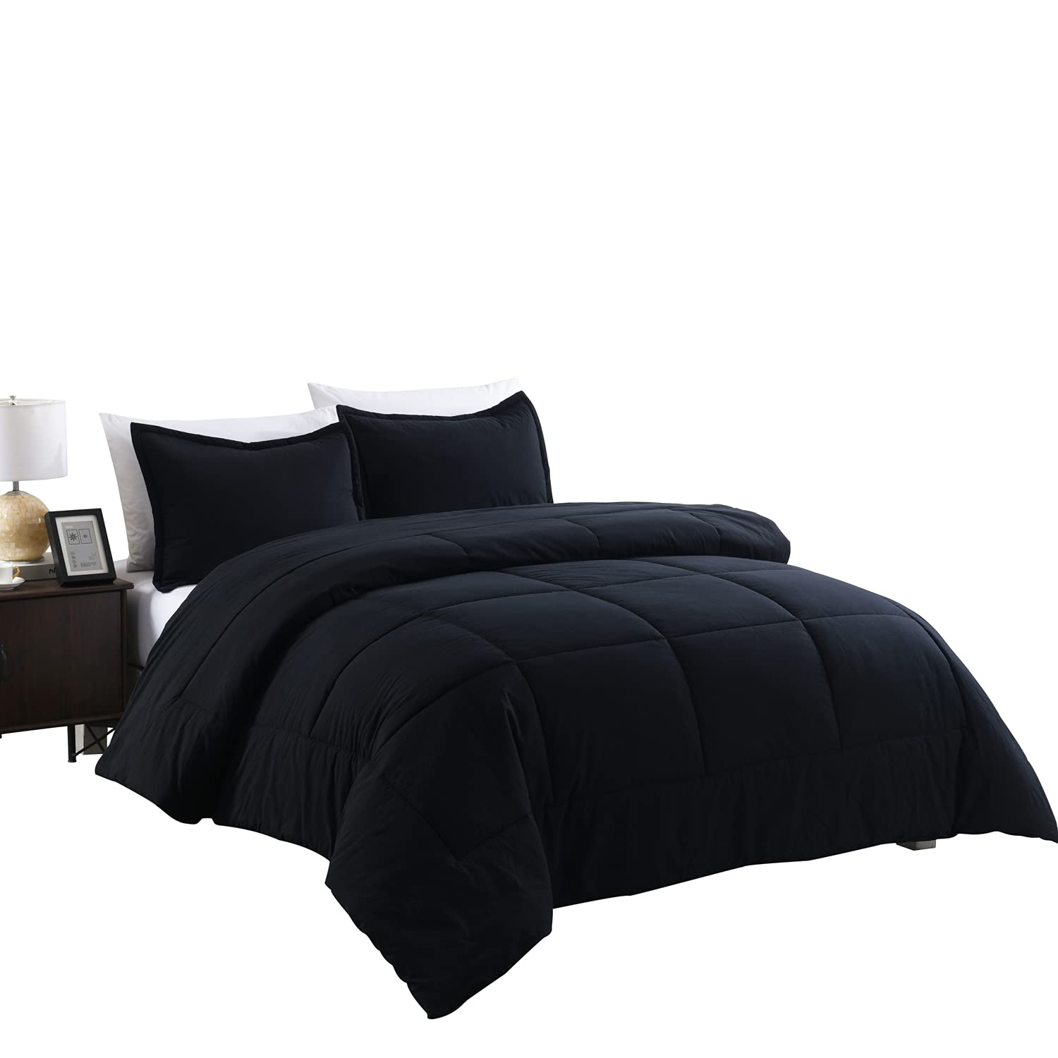 Premium Washed Cotton Comforter and Sham Set - Soft, Breathable & Wrinkle-Resistant Bedding for Cozy Nights - Perfect for Master Bedrooms, Guest Rooms & Dorm Decor