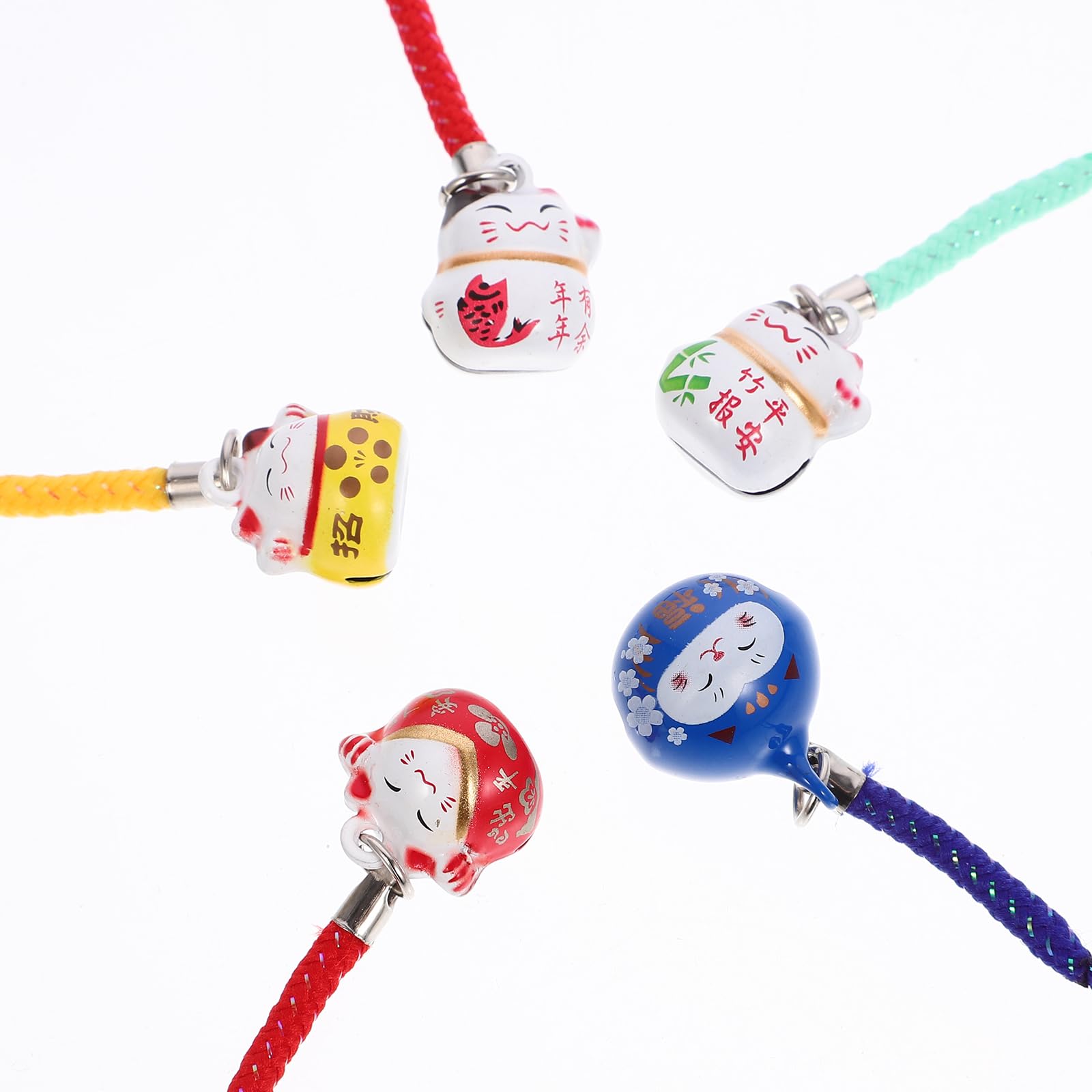 Lucky Cat Phone Charm Strap - Feng Shui Fortune Keychain for Phone Accessories, Cute Kawaii Cellphone Decor (Perfect for Gift, Purse & Backpack Accessory)