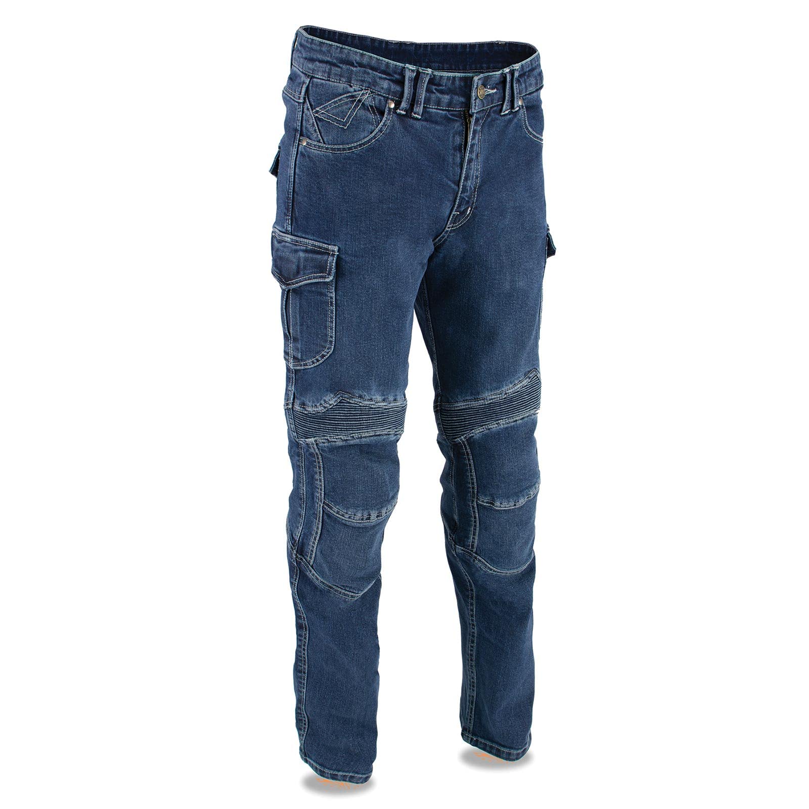 Milwaukee Leather MDM5012 Men's Motorcycle Jeans - Aramid Fiber Reinforced, Knee Flex Armor, Blue Denim | Perfect for Riding, Commuting & Adventure Motorcycles