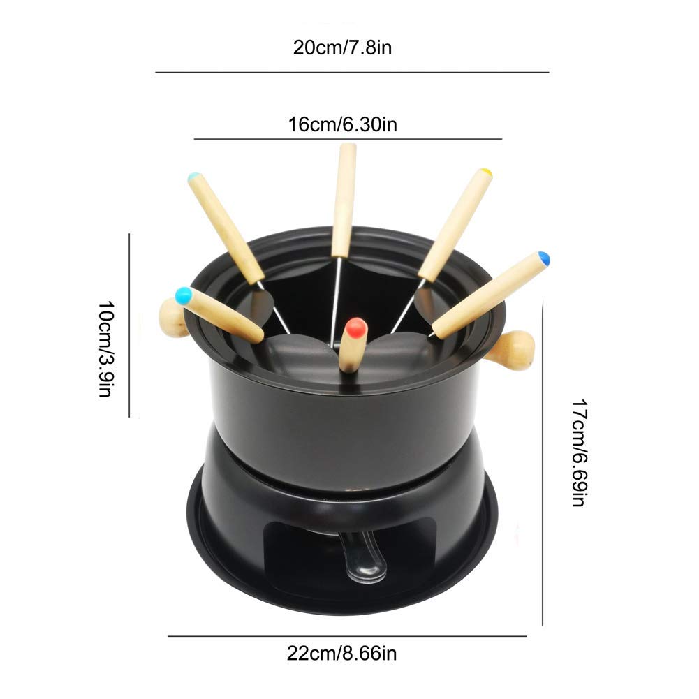 Premium Cast Iron Fondue Set - Multi-Functional Steel Pot for Cheese, Chocolate, Meat & Broth | Heavy Duty Melting Pot for Ice Cream, Hot Pot & Kitchen Use | Perfect for Parties, Family Gatherings & Romantic Dinners
