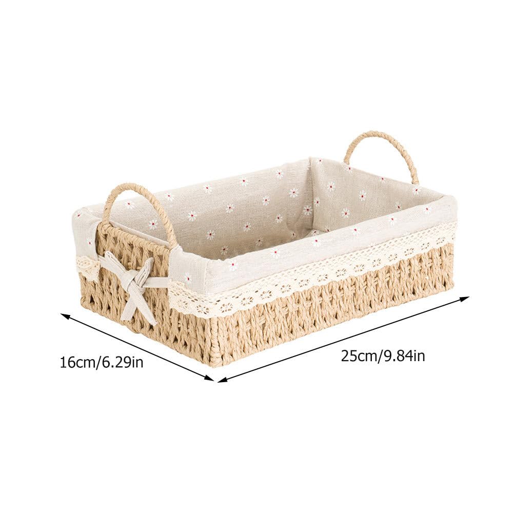 DOITOOL Woven Bread Basket with Removable Liner - Rattan Serving Basket for Bread, Fruits, Pantry Storage & Tabletop Display - Perfect for Kitchen, Dining Room, and Farmhouse Decor