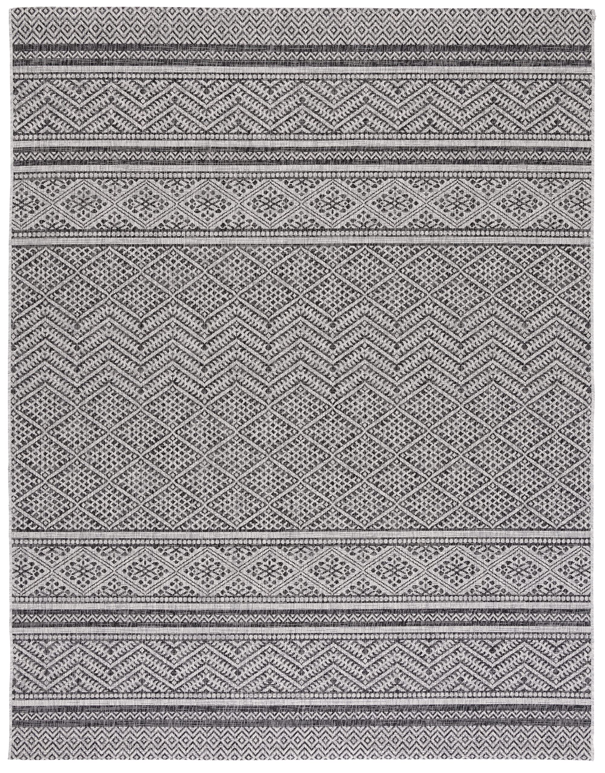 SAFAVIEH Courtyard Collection 8' x 10' Black & Grey Indoor Outdoor Waterproof Rug - Easy Clean, Stain Resistant for Patio, Backyard, Mudroom, Deck & Porch (Model CY8168)