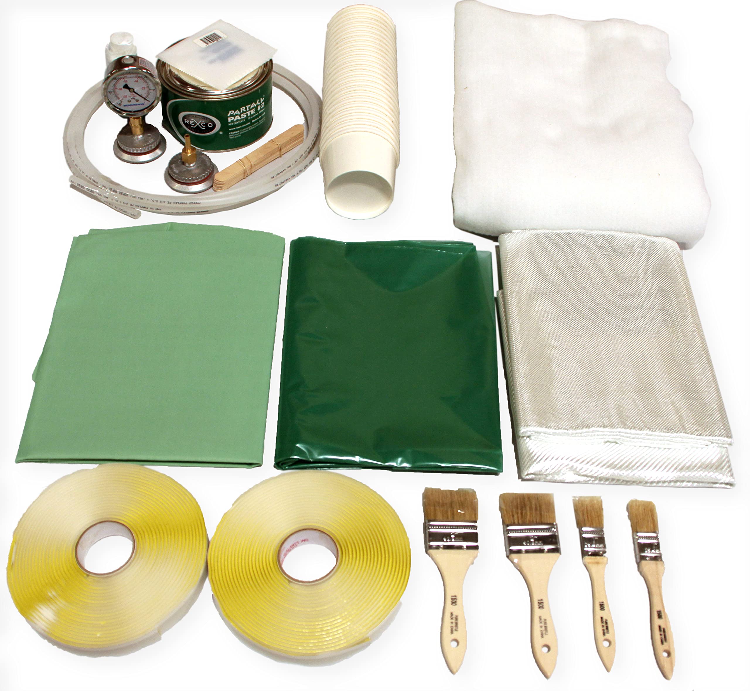 Vacuum Bagging Composite Starter Kit with Fiberglass Cloth for DIY Aircraft & Marine Repairs | Professional-Grade Lamination Tools for Carbon Fiber, Fiberglass & Composite Projects