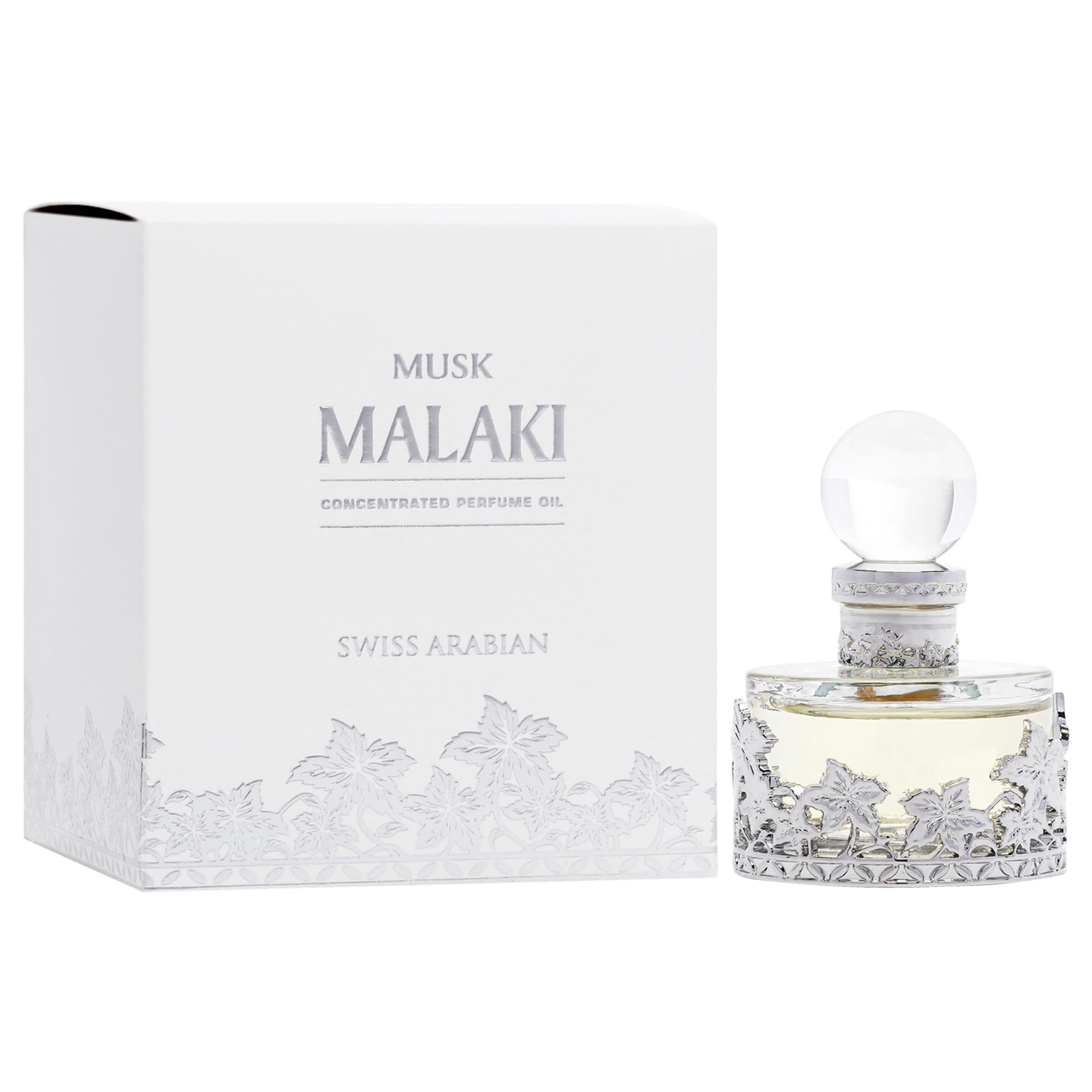 Swiss Arabian Musk Malaki Perfume Oil - Long Lasting Luxury Fragrance from Dubai - 1 Oz Bottle - Seductive Signature Scent for Women & Men - Perfect for Date Night, Special Occasions & Daily Wear