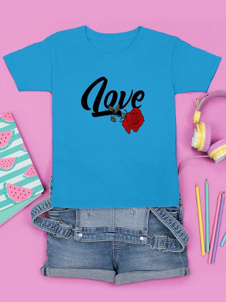 Youth's Love with Rose T-Shirt - Trendy Graphic Tee for Teens & Young Adults | Perfect for Casual Wear, School, and Date Nights