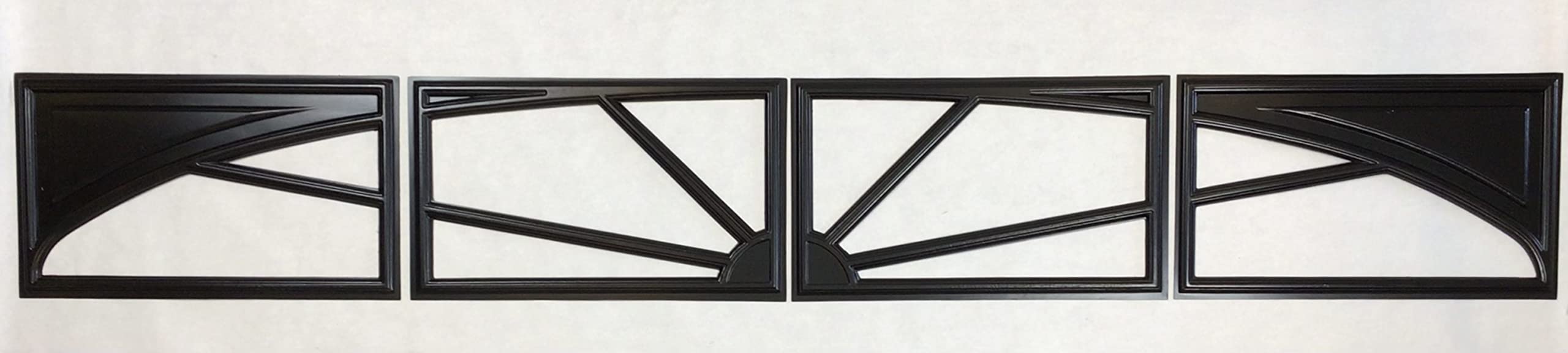 4 Pack Amarr Sunray Replacement Decorative Inserts for Short Panel Garage Doors - Black (Fits Amarr & Pella Only) - Perfect for Home Garage Door Upgrades & Renovations