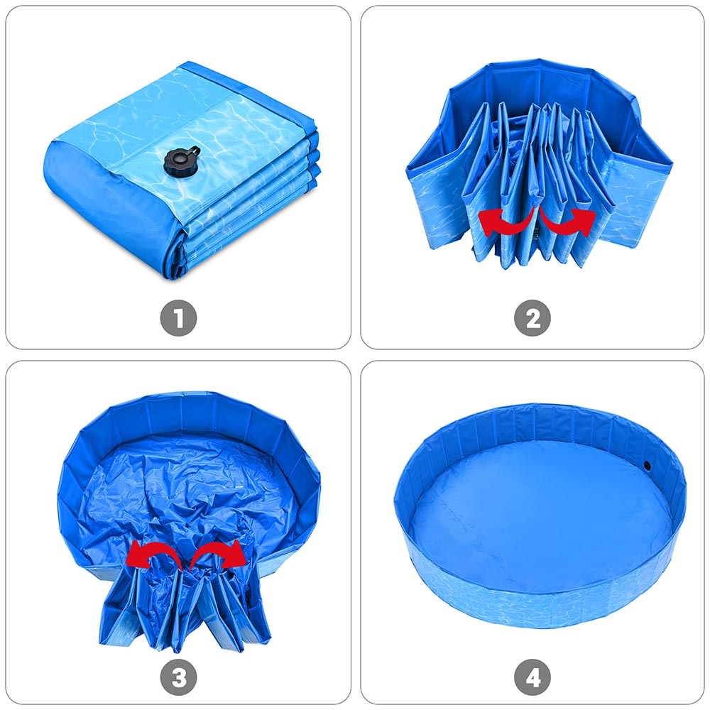TheLAShop Foldable Dog Pool - Portable Pet Swimming Pool for Small & Large Dogs, Indoor & Outdoor Use - Perfect for Backyard, Beach, and Summer Fun