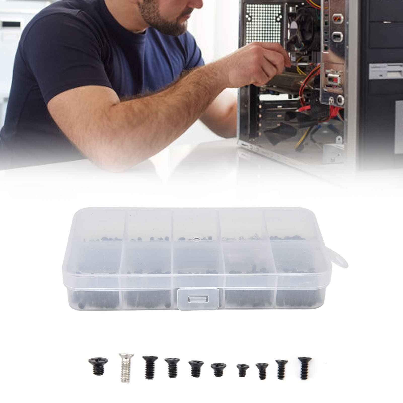 Natudeco 500Pcs Laptop Screw Set - Cross Head Steel Screws for Computer Repair, Electronics Assembly & Maintenance | Perfect for Laptop, PC, Tablet & Device Repairs